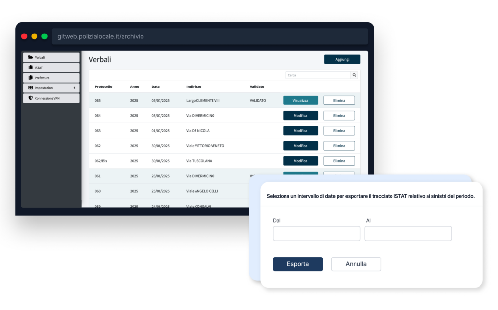 Immagini del gestionale
